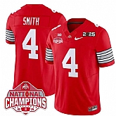 Men's Ohio State Buckeyes #4 Jeremiah Smith Red 2025 CFP Final With National Champions Patch F.U.S.E. Vapor Limited Stitched Jersey Dzhi,baseball caps,new era cap wholesale,wholesale hats